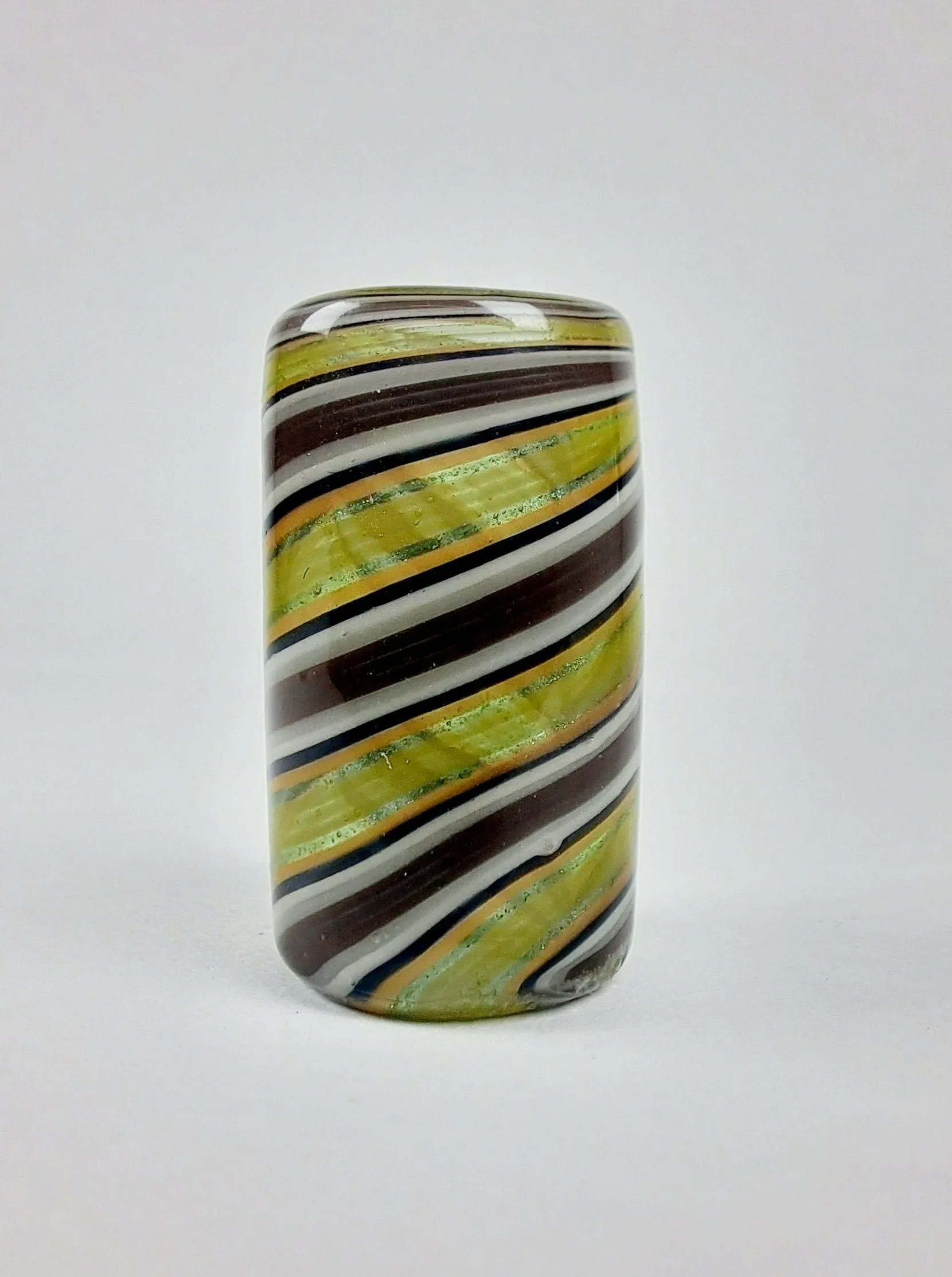 Forest Spirit Glass Dread Bead - 8mm Twist, Hand Blown Glass Dread Lock Bead, green dread bead