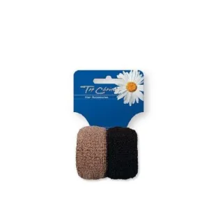 Frotte Ponytailer Soft Brown/Black 2 pcs