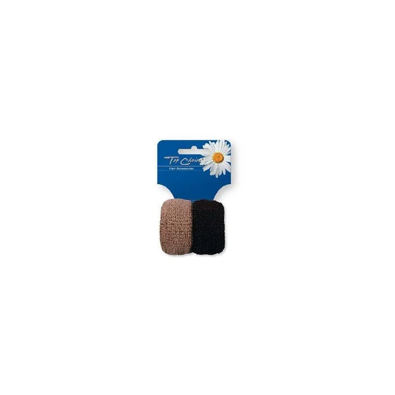 Frotte Ponytailer Soft Brown/Black 2 pcs