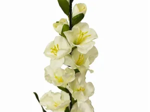 Gladiolus Stem Artificial Silk Flowers - Cream - 6 pcs