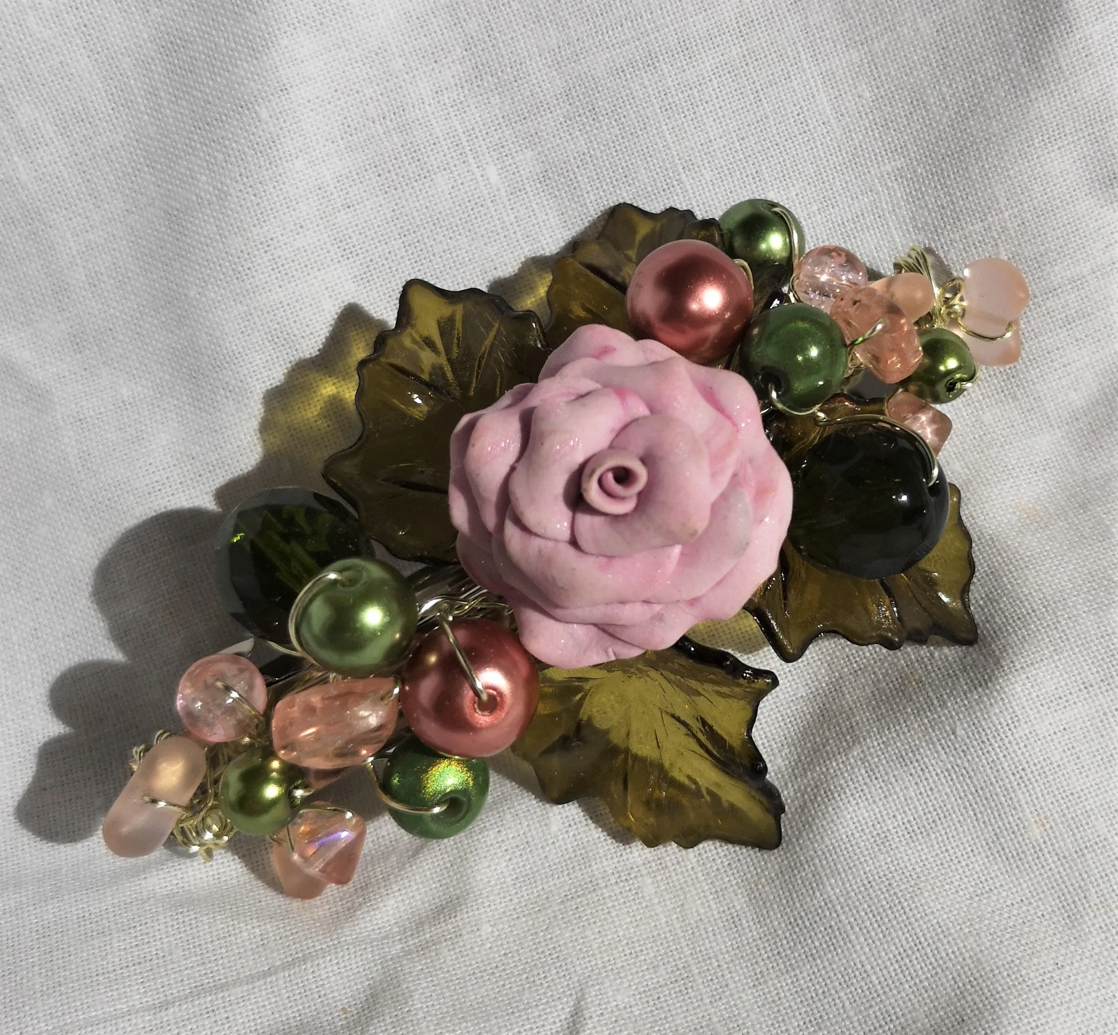 Hair Accessories, hair Barrette, beaded handmade bridal fashion, prom wear,