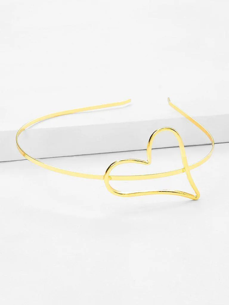 Heart Decorated Metal Headband