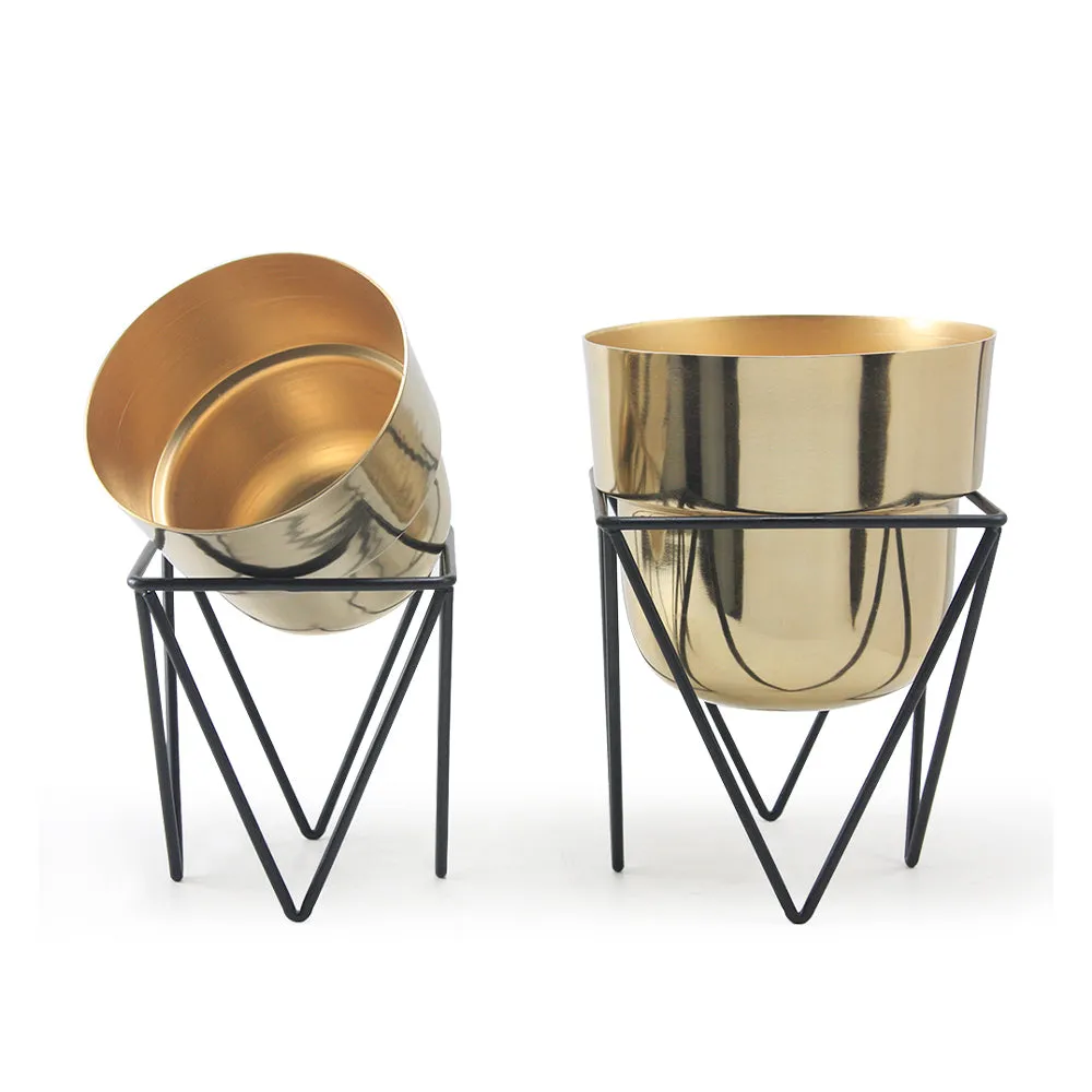 Jigsaw Metal Planter with Stand
