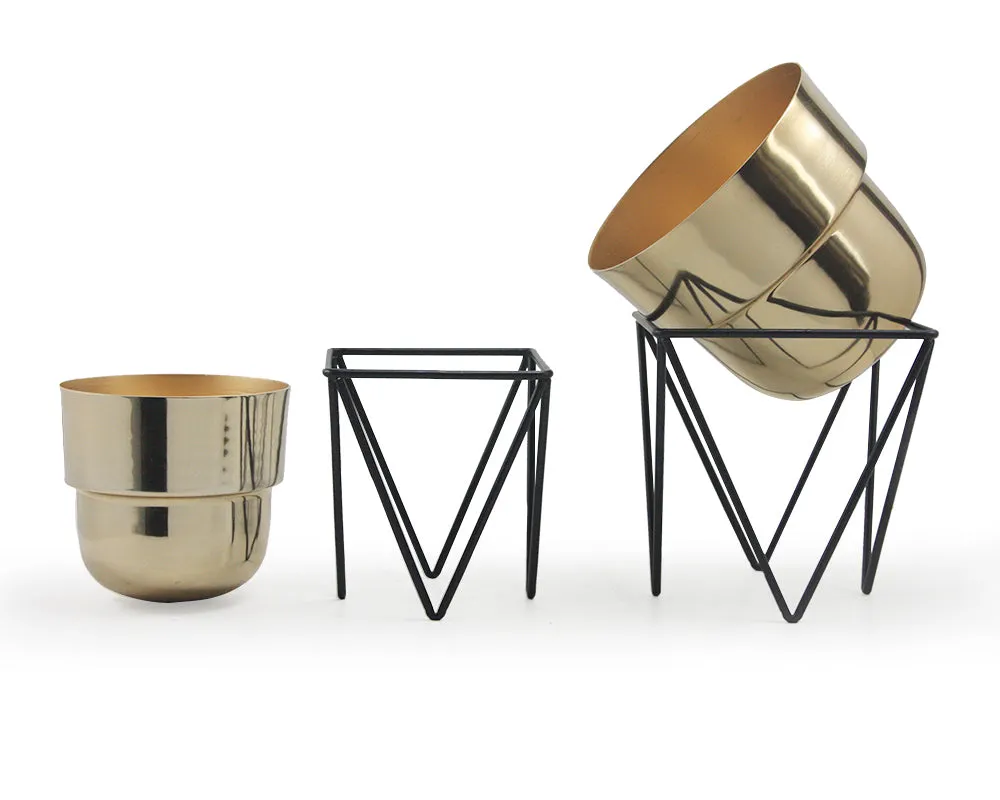 Jigsaw Metal Planter with Stand
