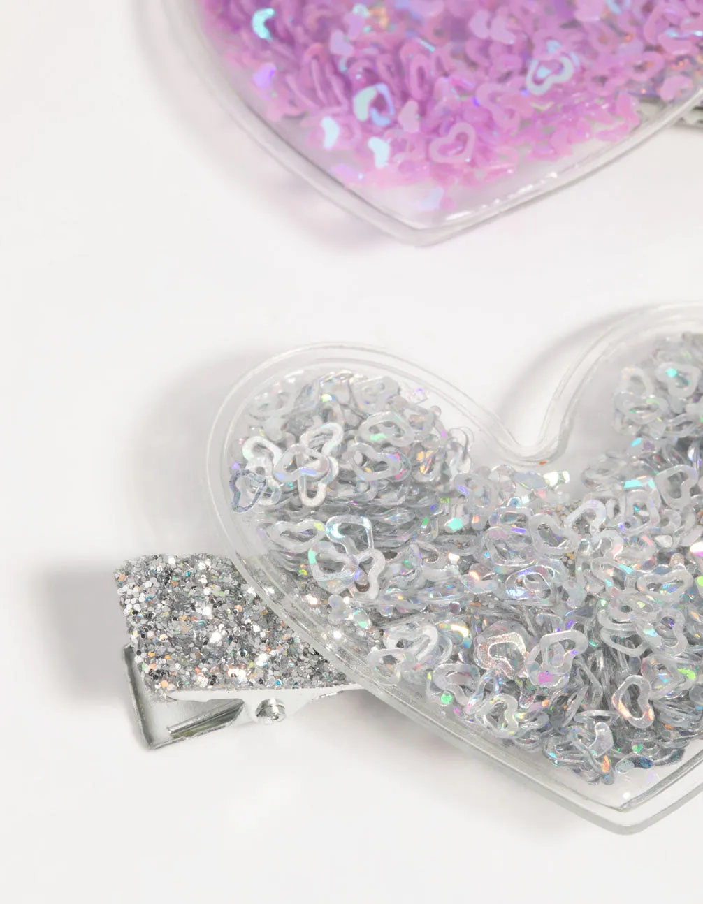 Kids Glitter Heart Clips