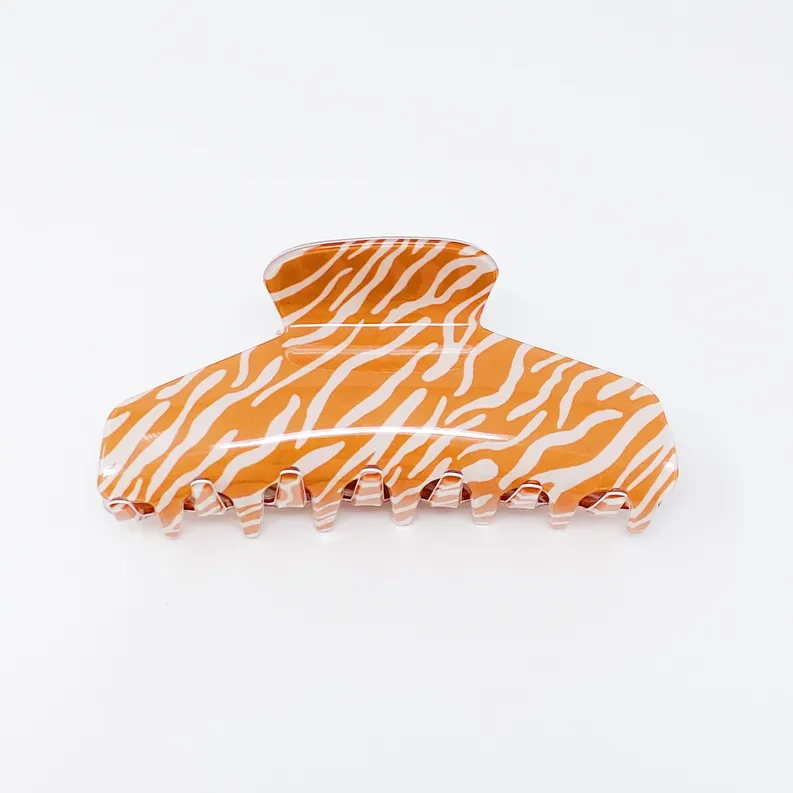 Muted Zebra Print Hair Claw