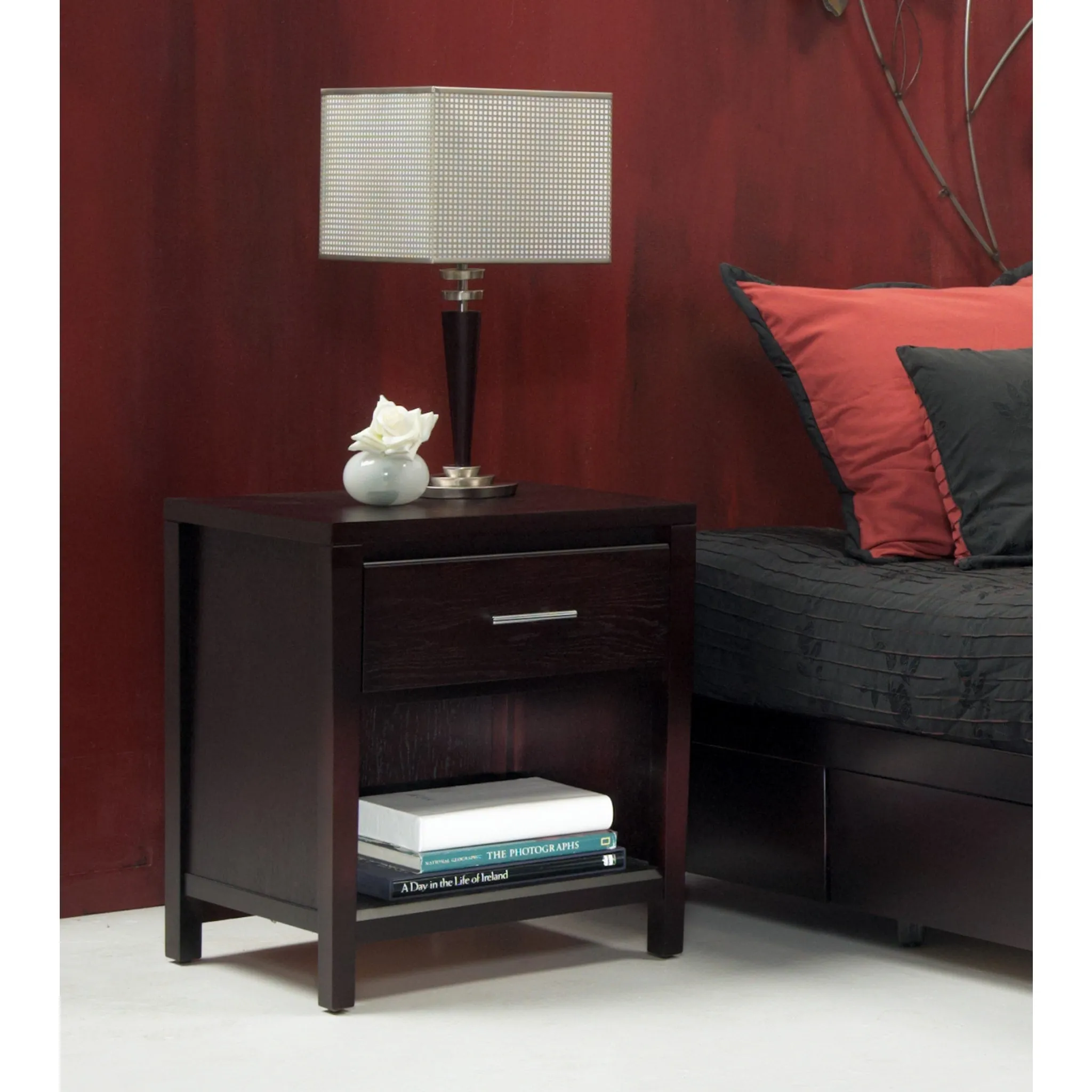 Nevis One Drawer Nightstand in Espresso