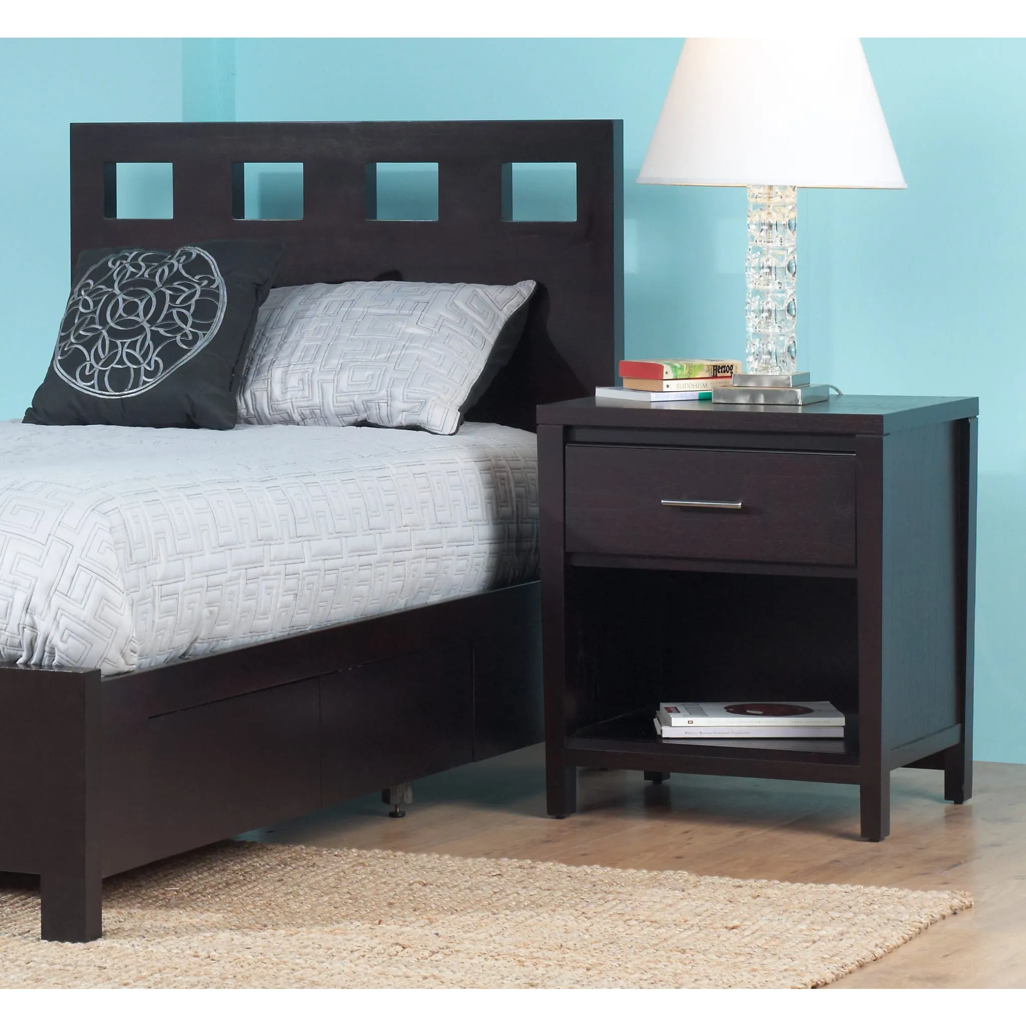 Nevis One Drawer Nightstand in Espresso