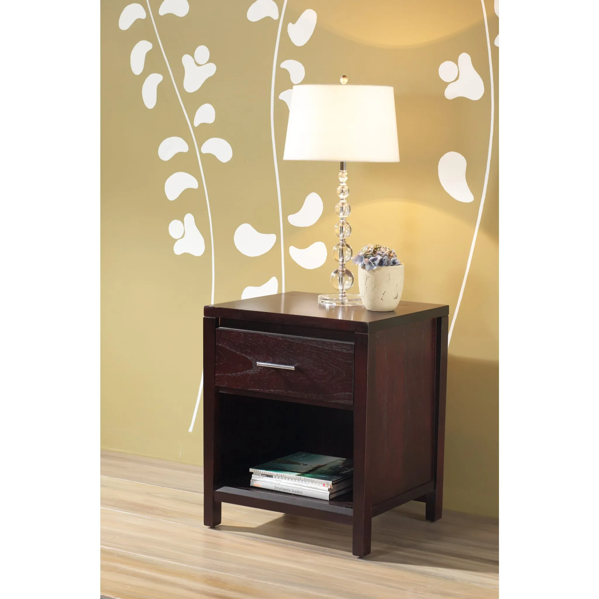 Nevis One Drawer Nightstand in Espresso