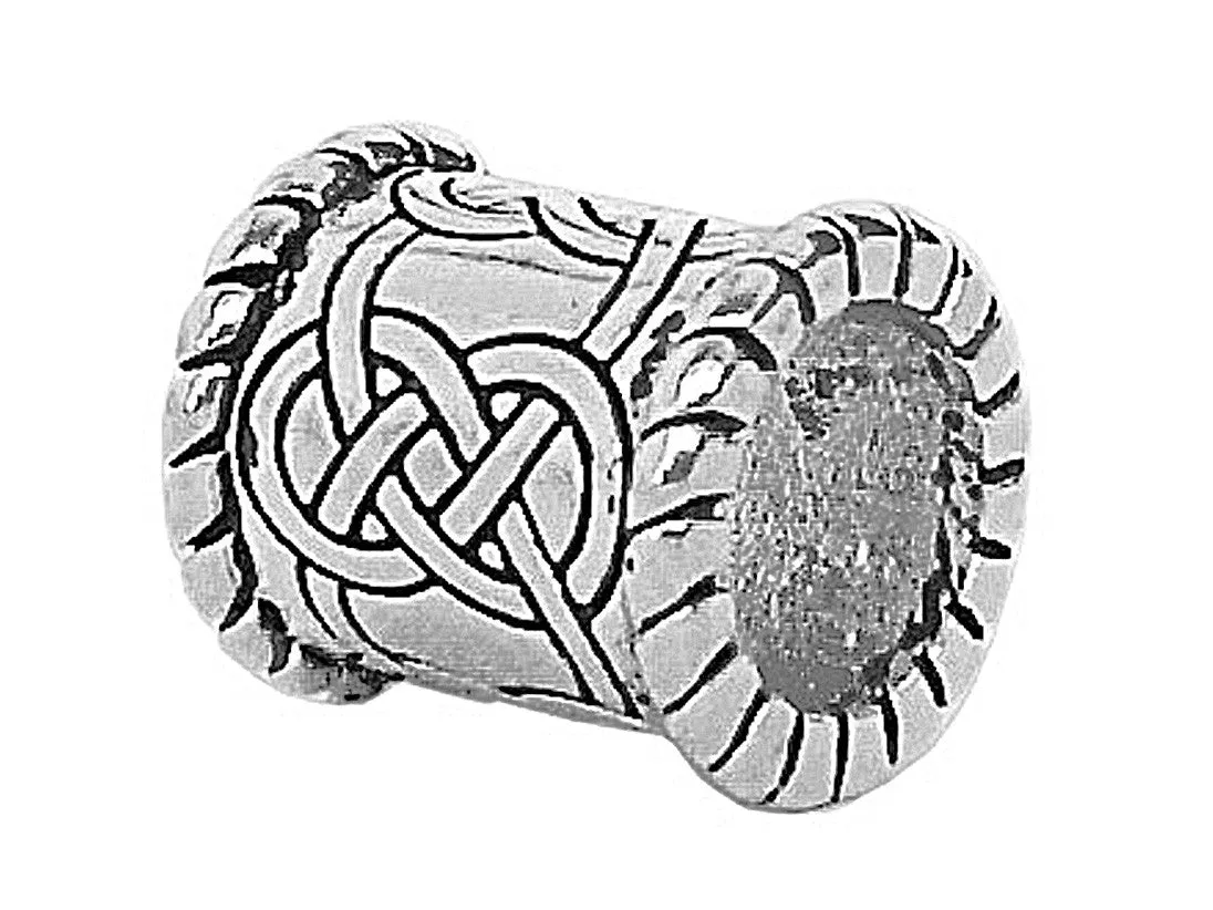 New! Celtic Strength Hair Bead - Silver Wide