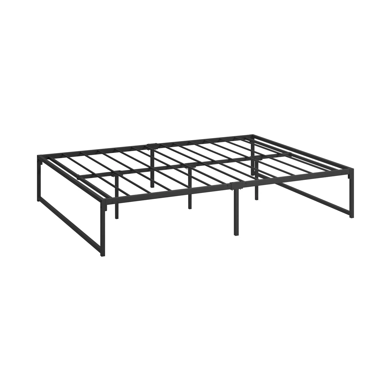 Oikiture Metal Bed Frame Queen Size Beds Base Platform Black