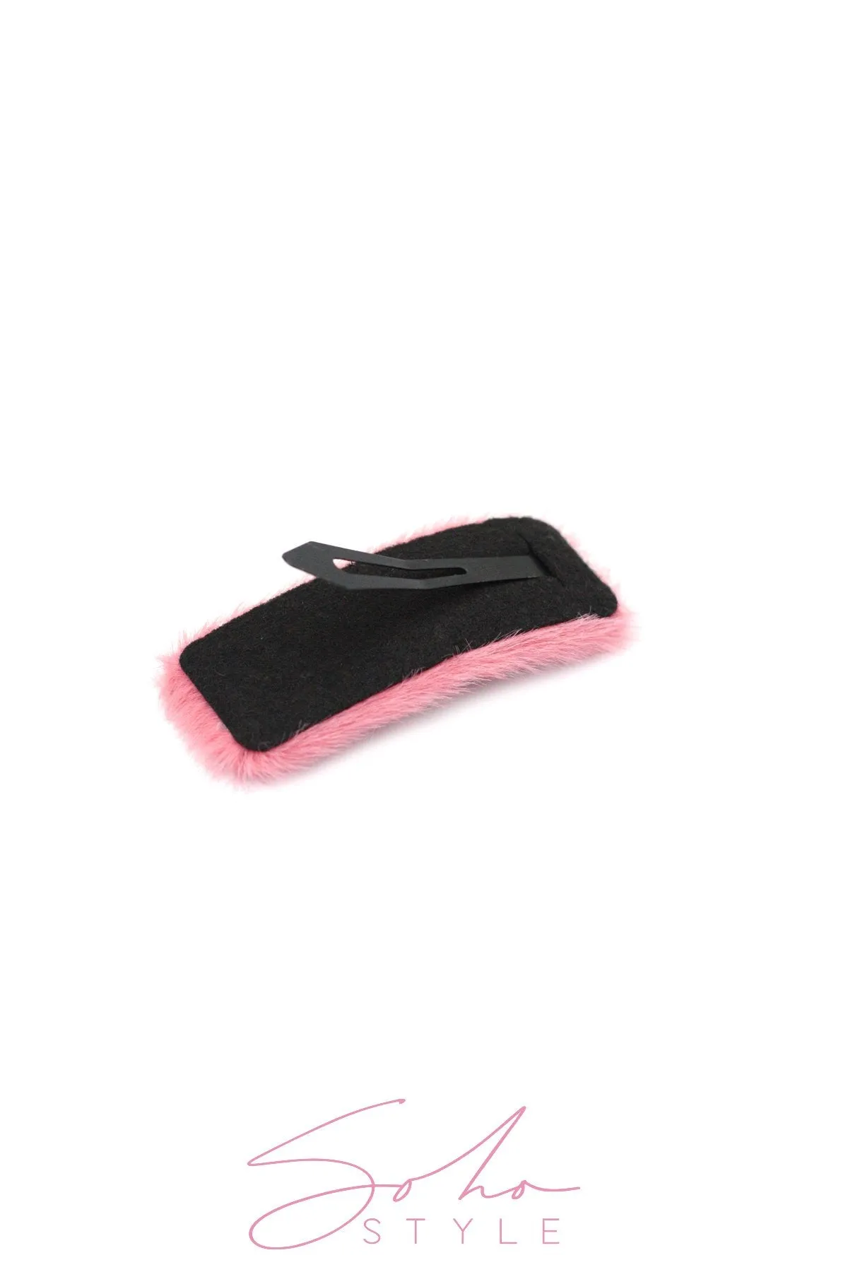 Oversized Fuzzy Rectangle Snap Clip