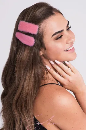 Oversized Fuzzy Rectangle Snap Clip