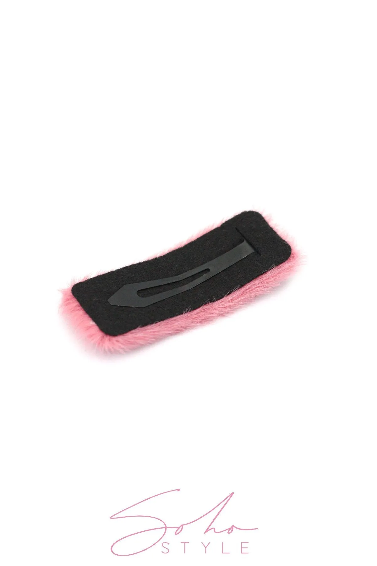 Oversized Fuzzy Rectangle Snap Clip