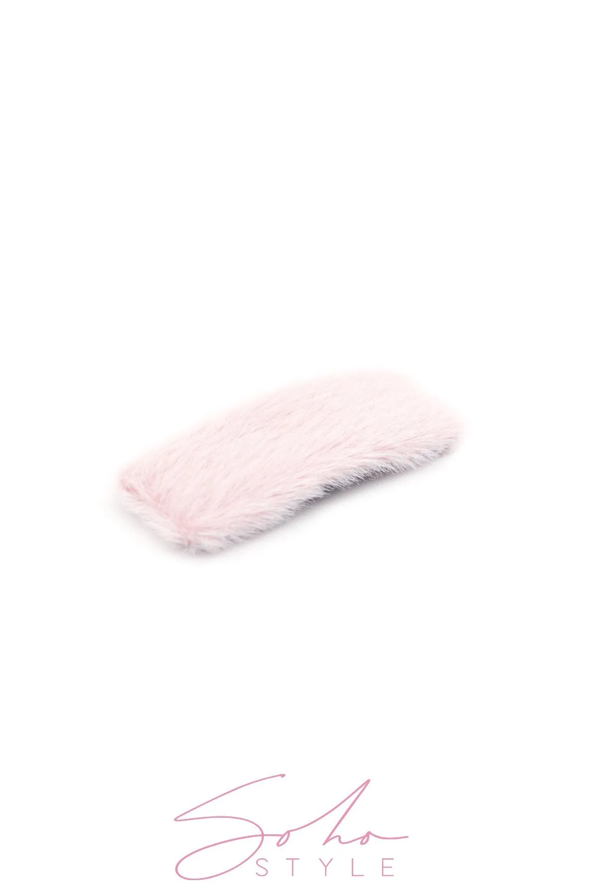 Oversized Fuzzy Rectangle Snap Clip
