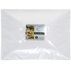 Pearl 128 oz. Rectangular Plastic Serving Bowl - 2 Pack (Case Qty: 48)