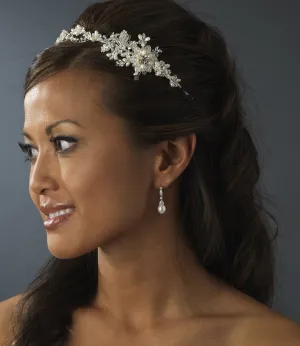 Pearl Crystal Headband Side Accent Hair Vine
