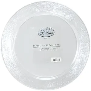 Pebble Tray - 13.5" Clear Plastic Tray - 2 Pack (Case Qty: 48)