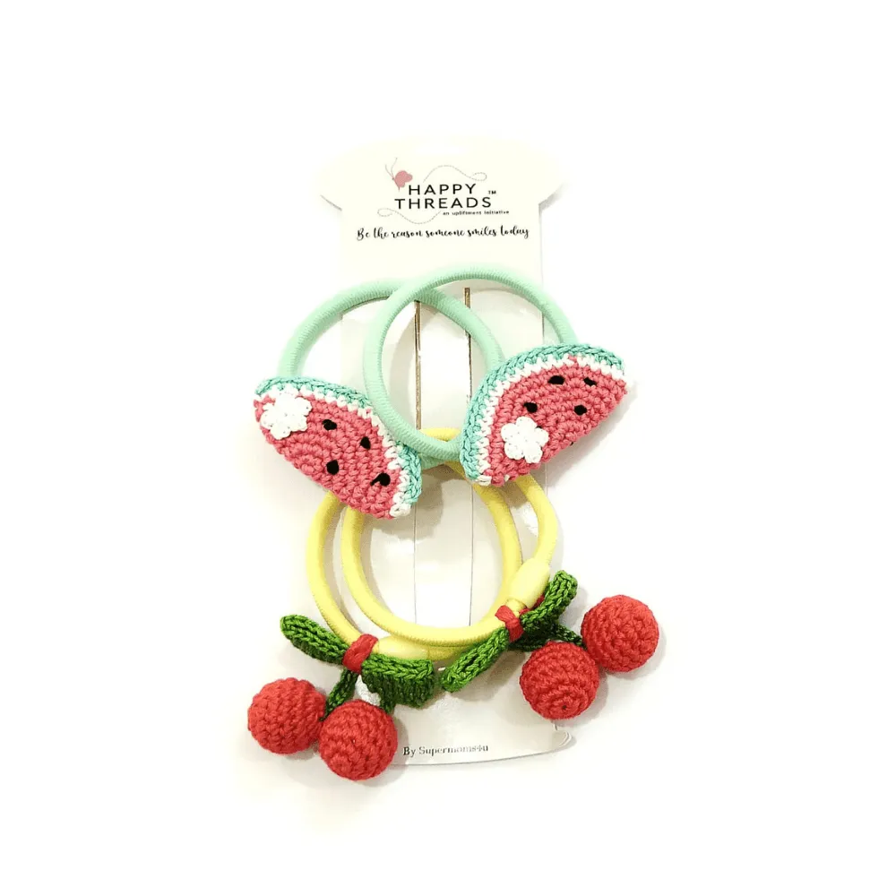 Pink Bow and Pink Sweet Hair Tie set