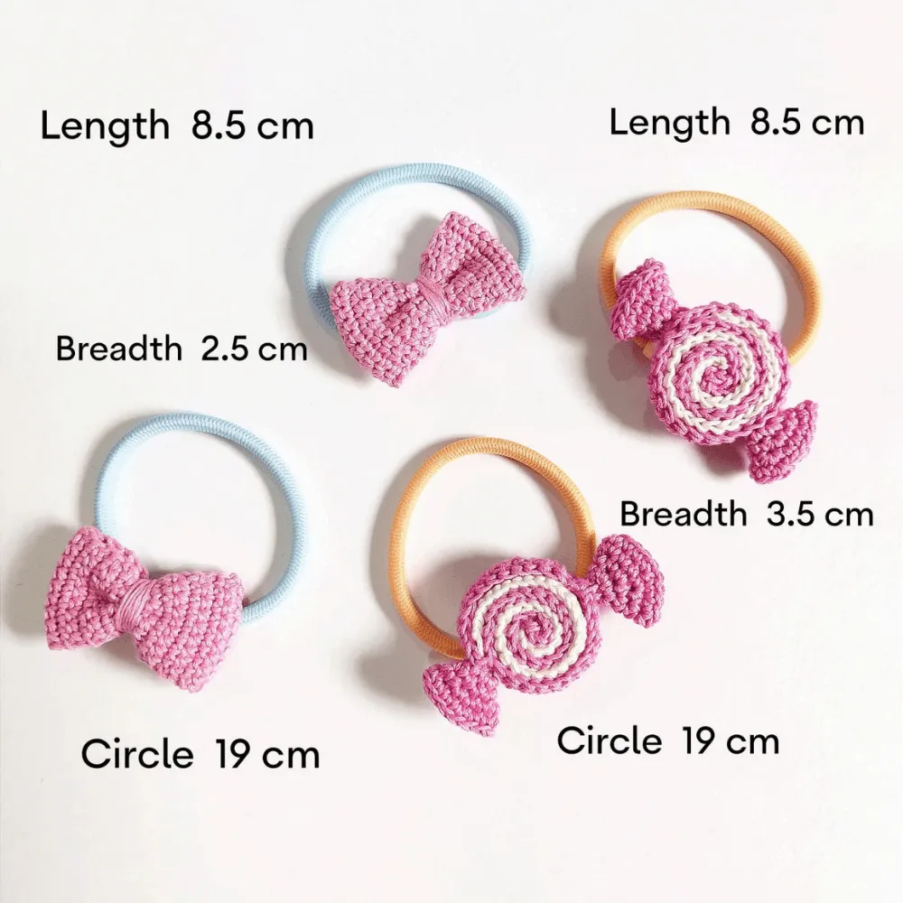 Pink Bow and Pink Sweet Hair Tie set