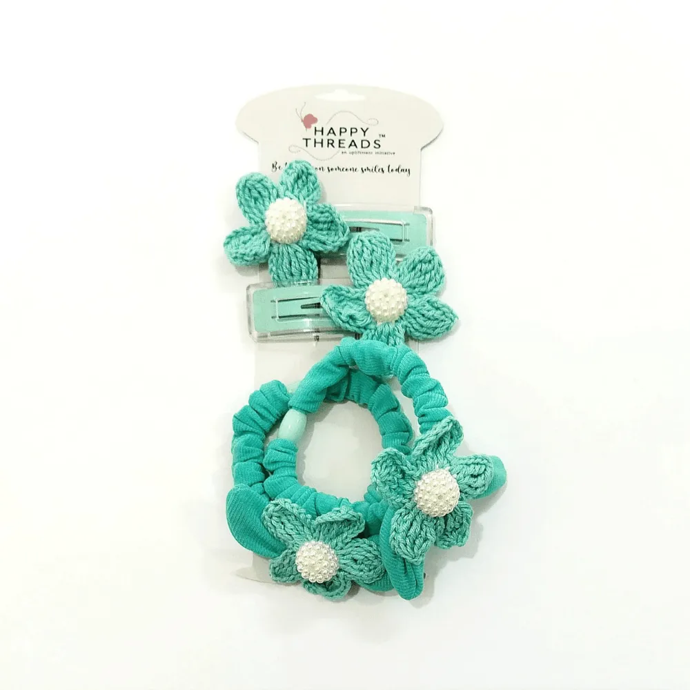 Pink Sweet Clip and Hair Tie set
