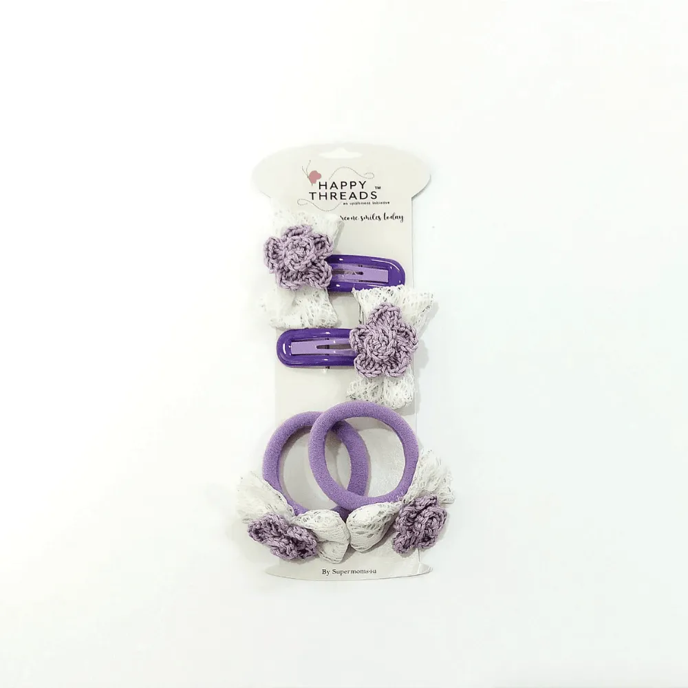 Pink Sweet Clip and Hair Tie set