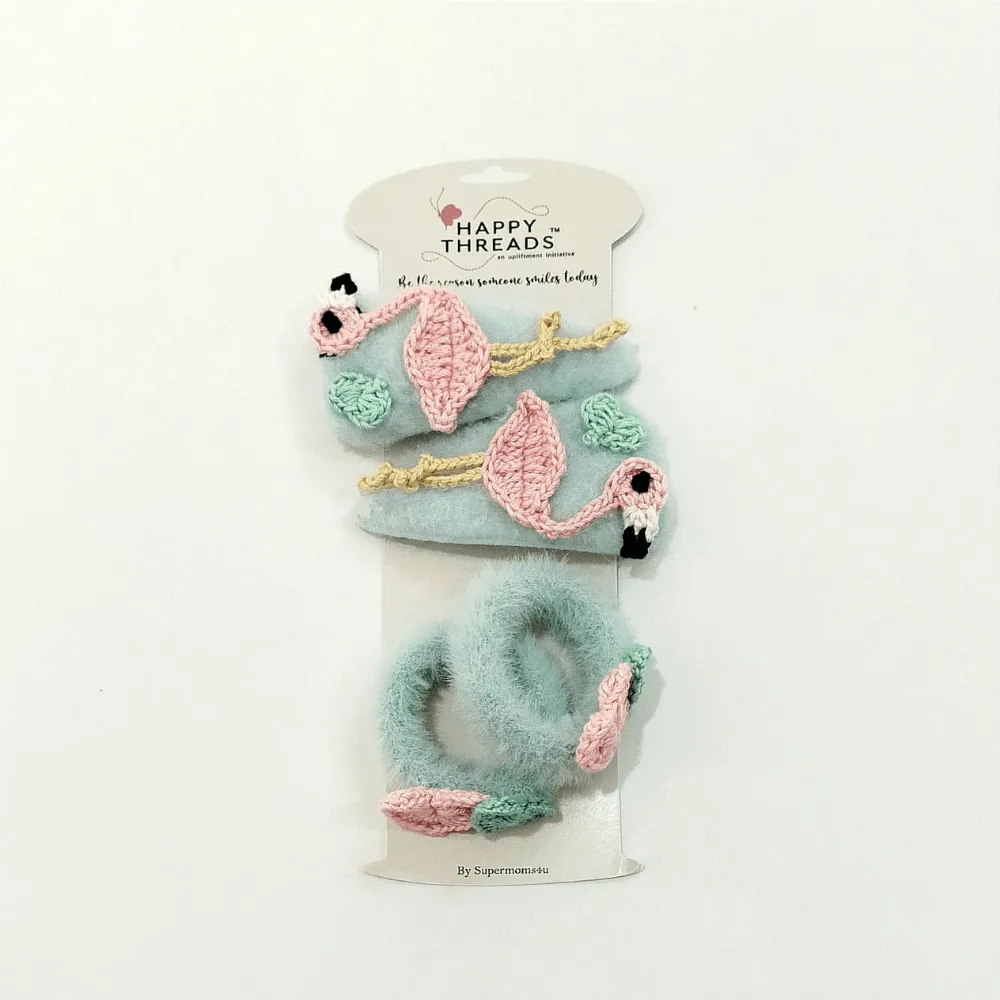 Pink Sweet Clip and Hair Tie set