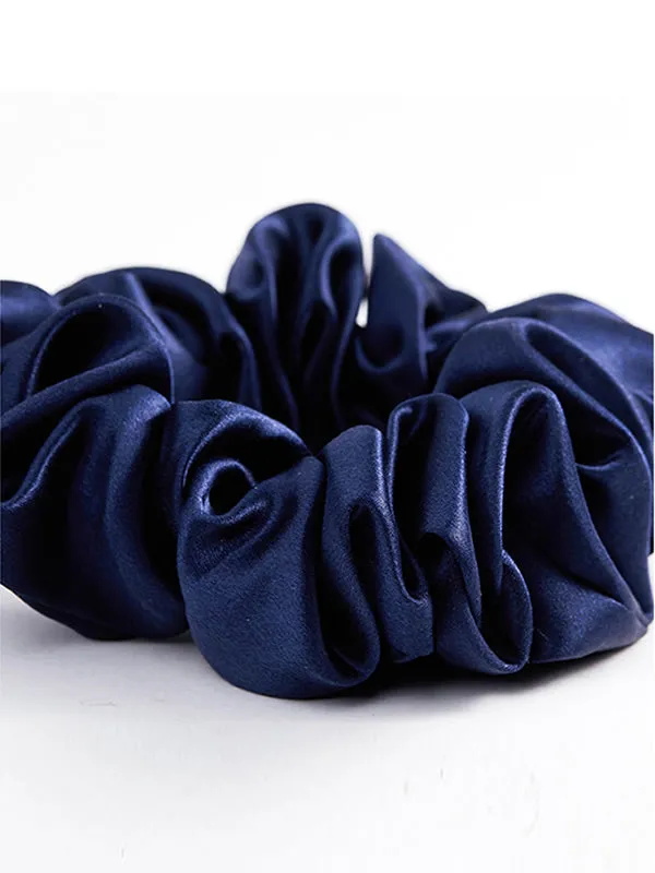 Pure Silk Midnight Scrunchies - 3.5cm