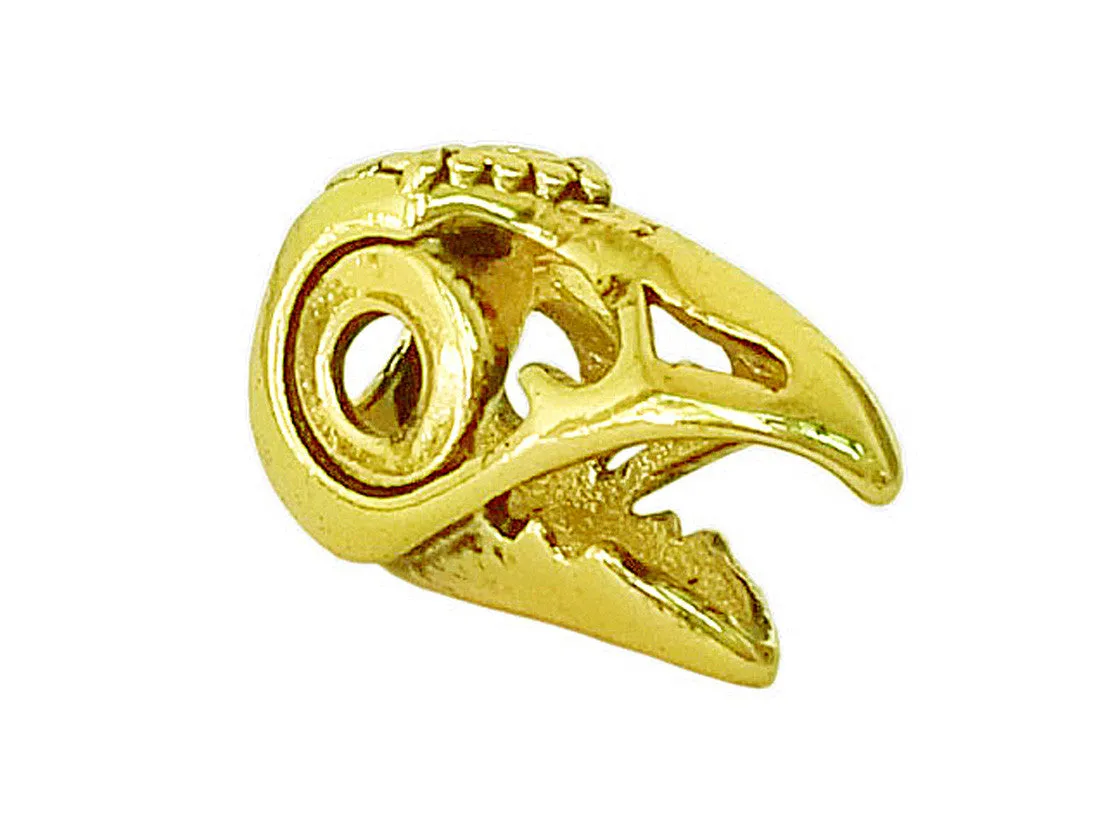 Raven's Skull Hair Bead - Gold