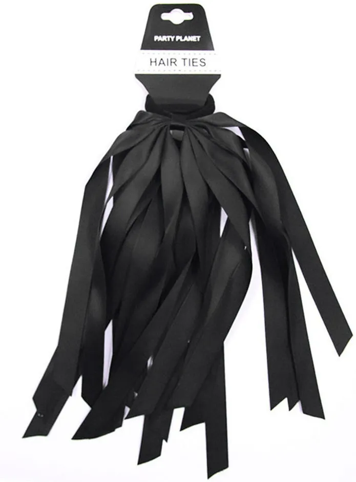 Ribbon Tassel Black Hair Ties Costume Accessory