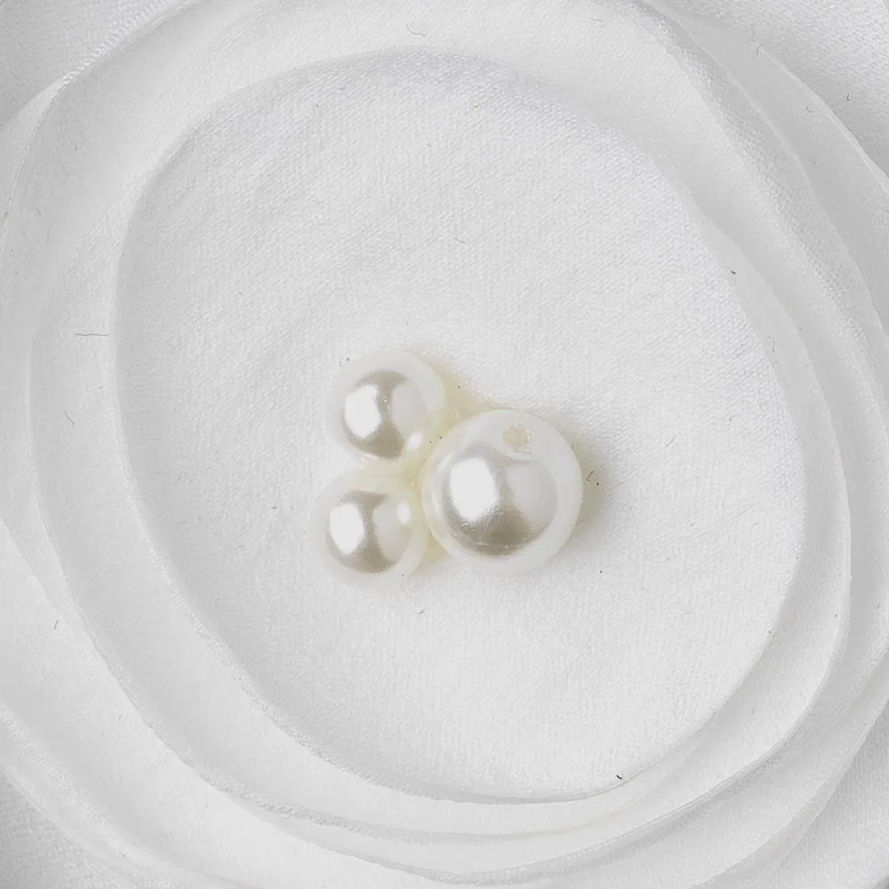 Silky Pearl Ivory Flower Clip with Pearl Accents