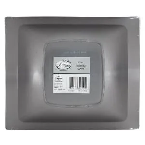 Silver 12oz Rectangular Plastic Soup Bowls (Case Qty: 120)