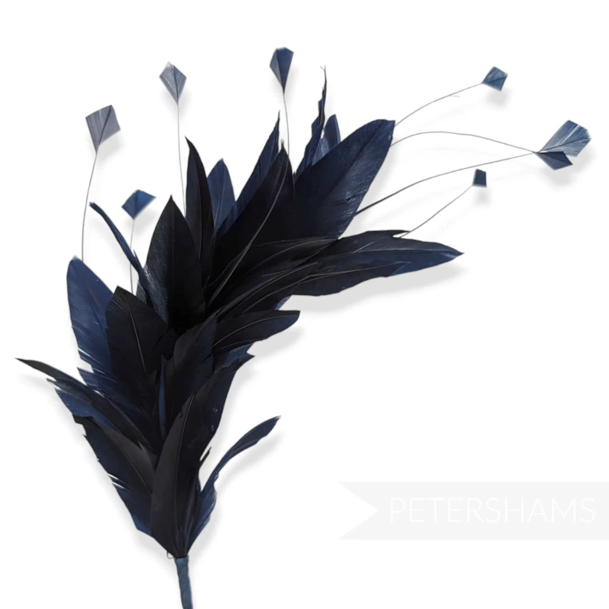 Stripped Diamond Coque & Goose Feather Wired Hat Mount