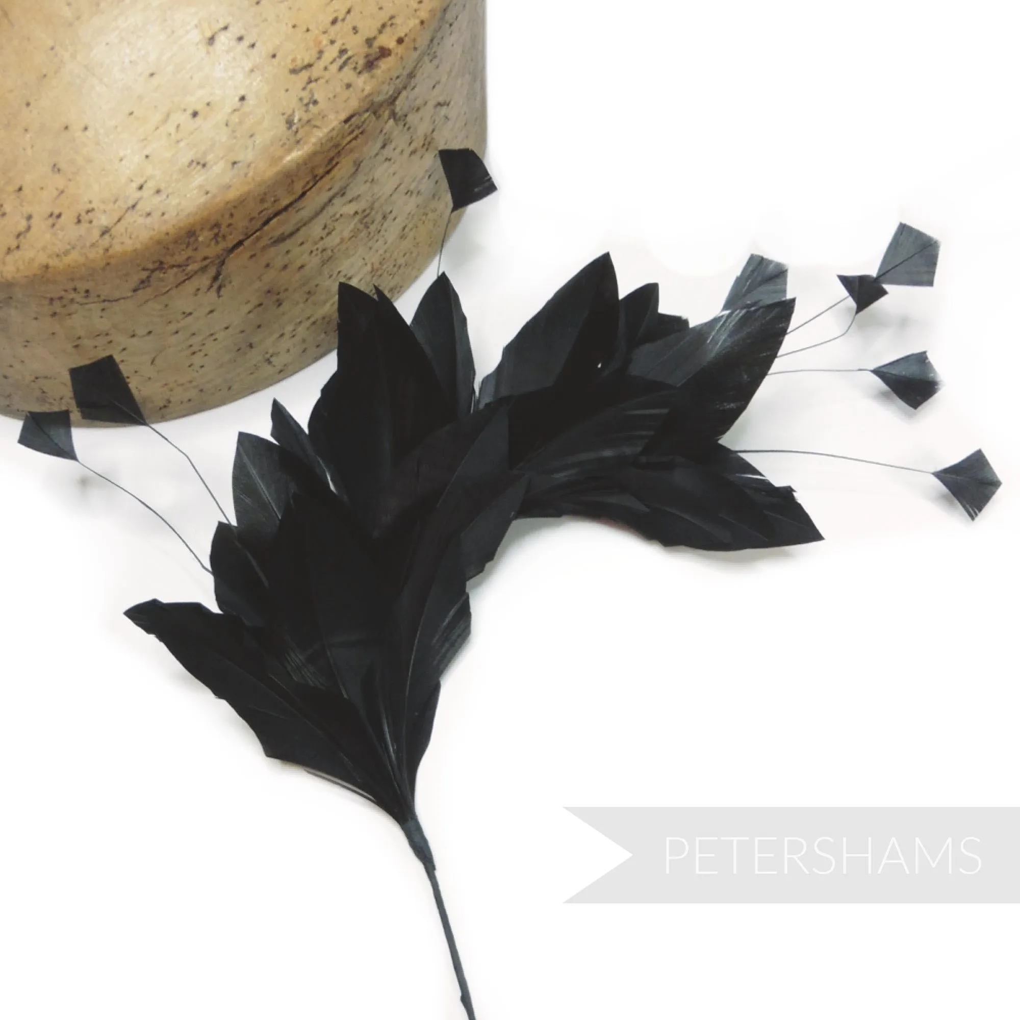 Stripped Diamond Coque & Goose Feather Wired Hat Mount