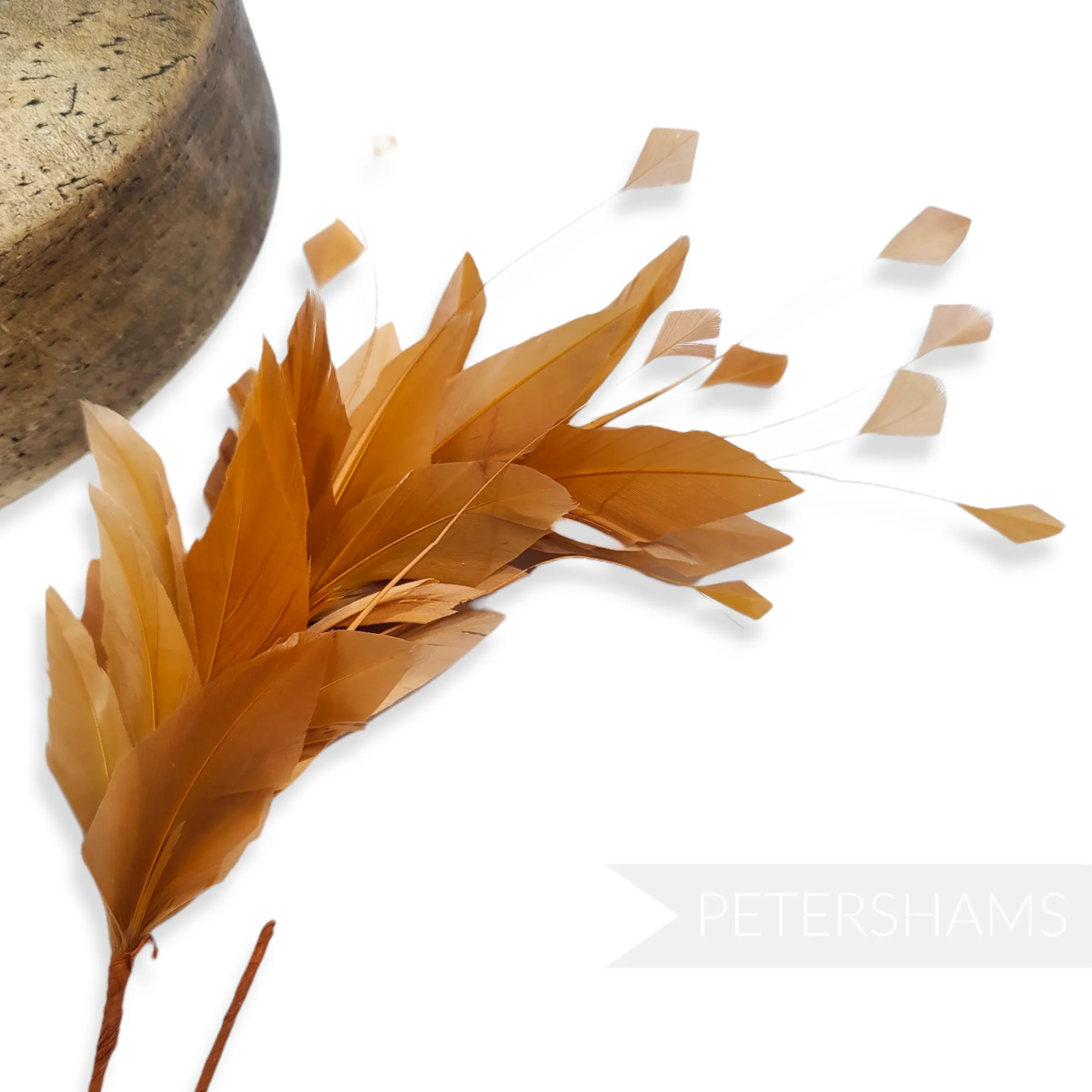 Stripped Diamond Coque & Goose Feather Wired Hat Mount