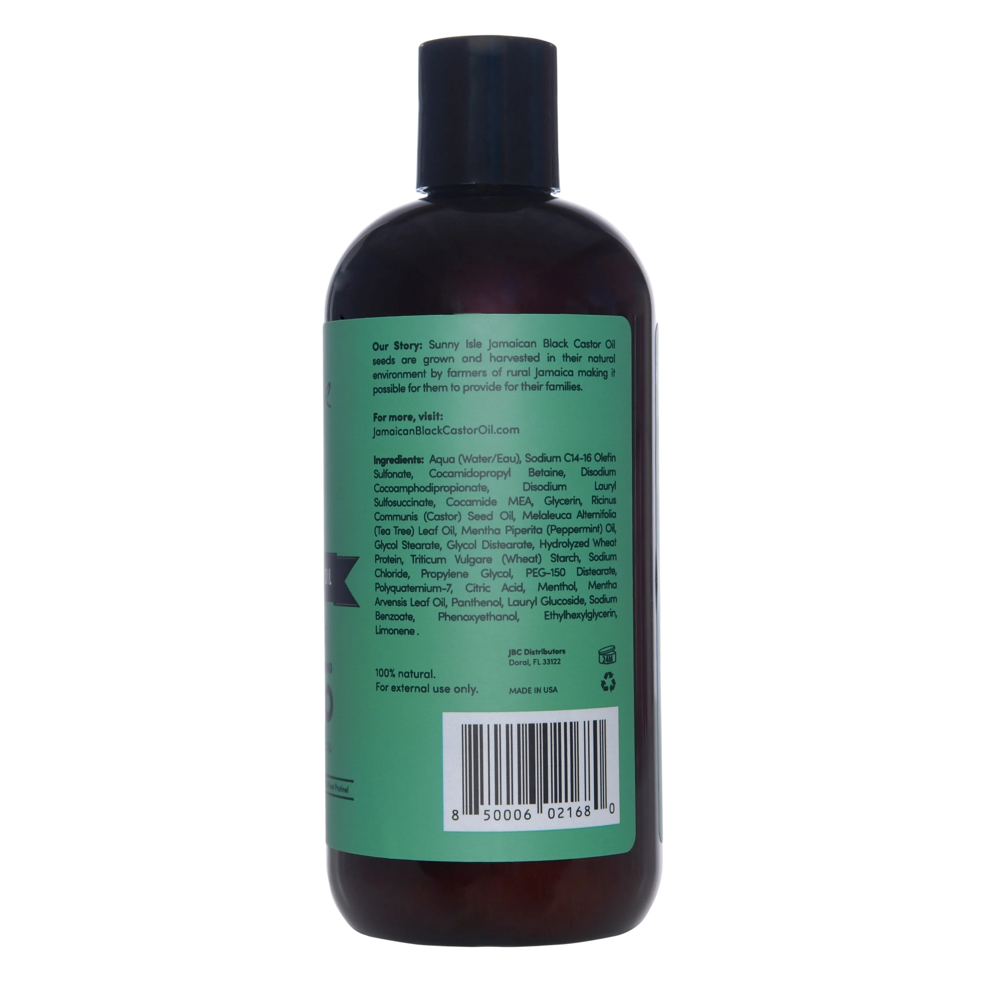 Sunny Isle Jamaican Black Castor Oil Tea Tree Mint Extreme Hydration and Detangling Shampoo - 12oz