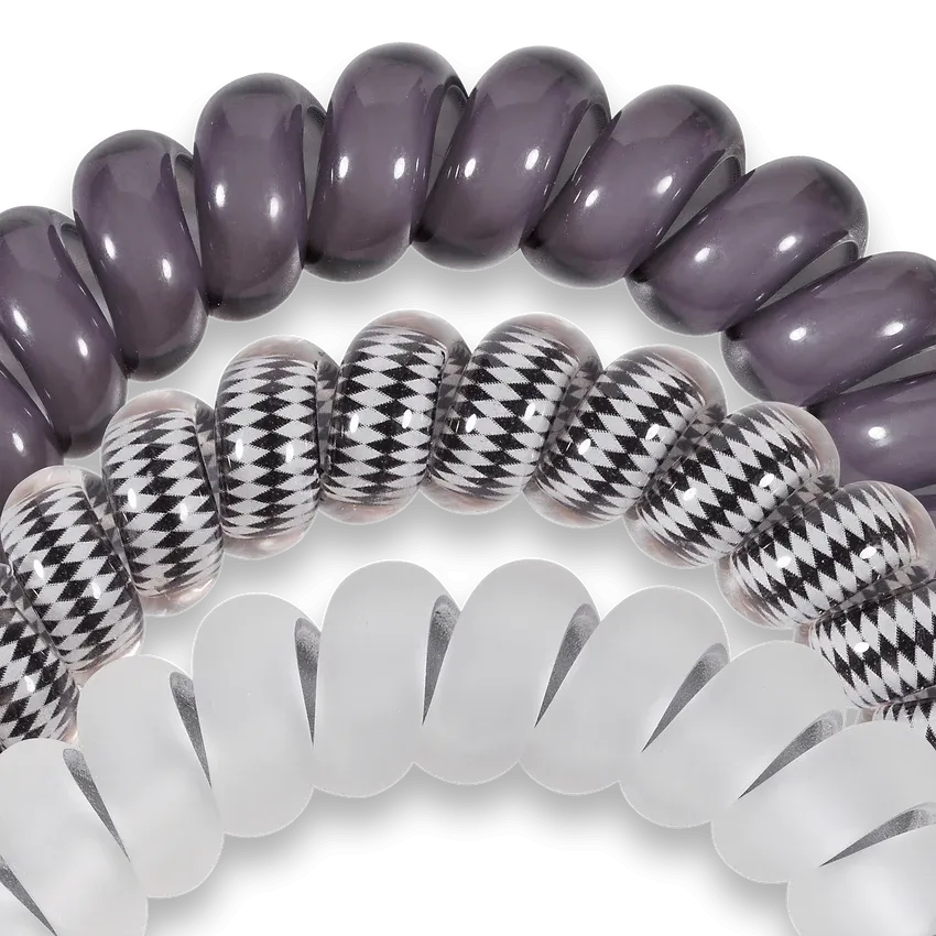 Teleties Hair Tie - Large Band Pack of 3 - Silver Flames