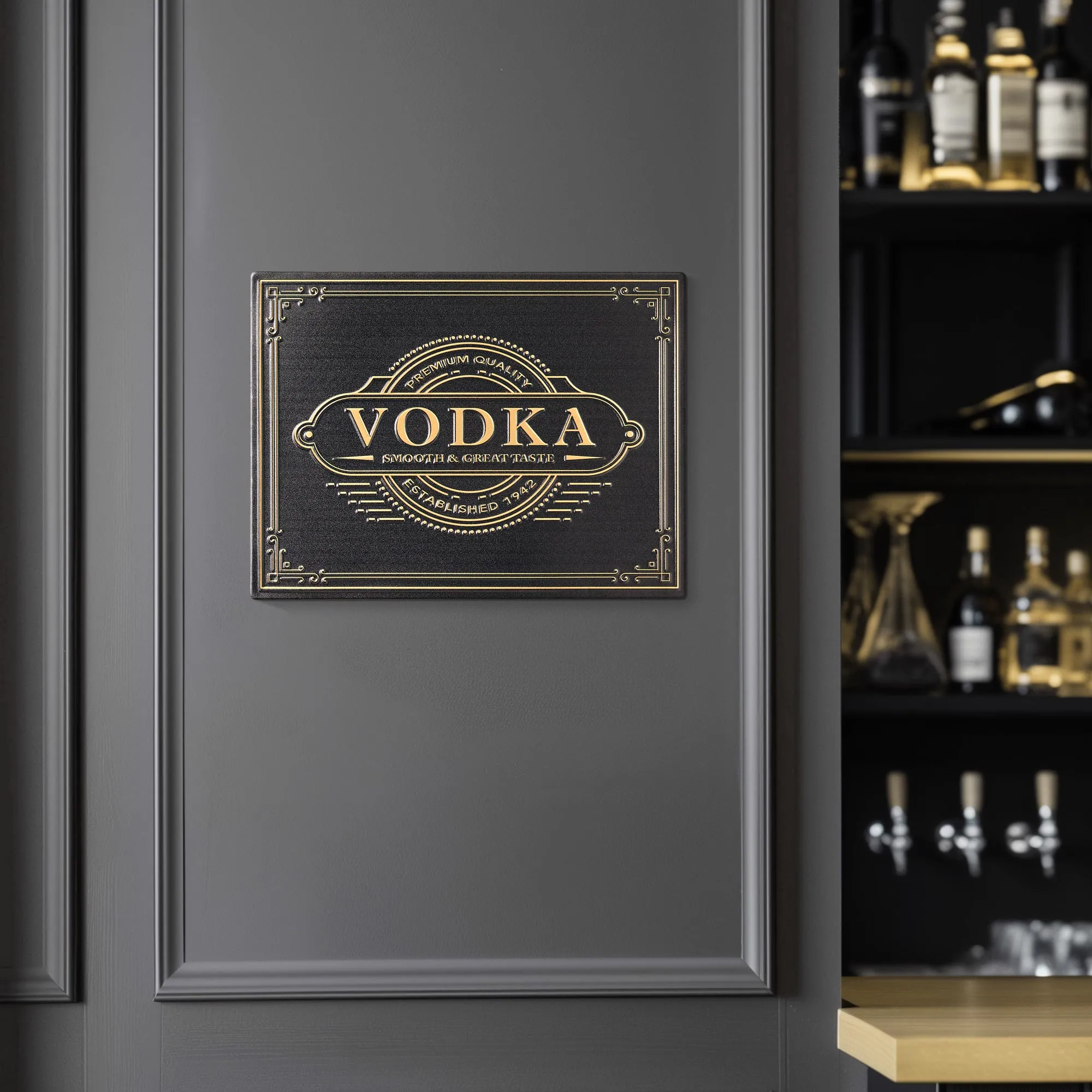 Vodka Metal Embossed Sign