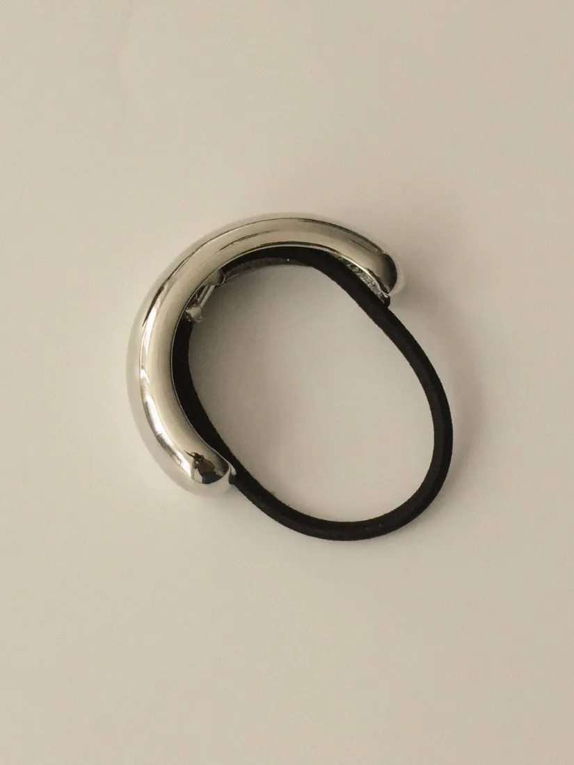 Wide Metal Cuff Hair Tie | Silver